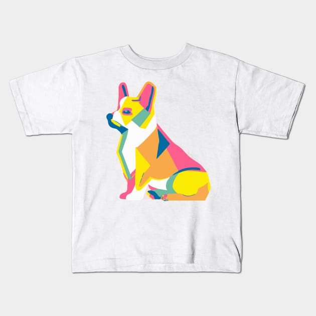 Corgi Pop Art Dog Owner Pembroke Welsh Corgi Kids Girls Boys Kids T-Shirt by BetterManufaktur